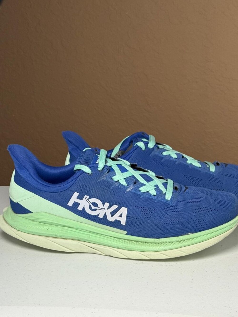 HOKA Mach 4 Men's 13D Running Shoes Blue Green